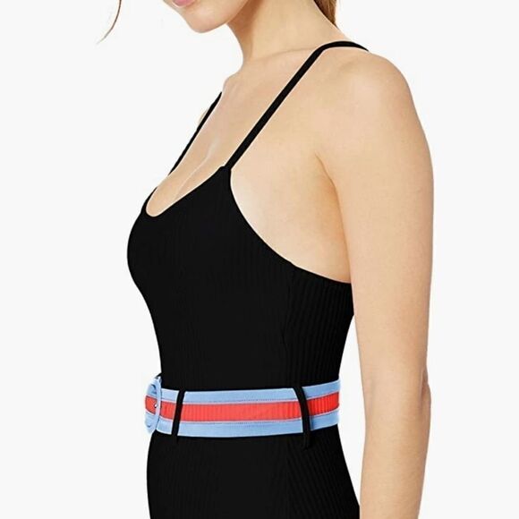 Jessica simpson ribbed belted one piece swimsuit - Picture 2 of 14